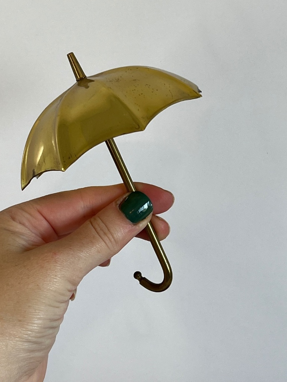 Birks Italy Gold Tone Metal Small Umbrella Trinket 4.5”